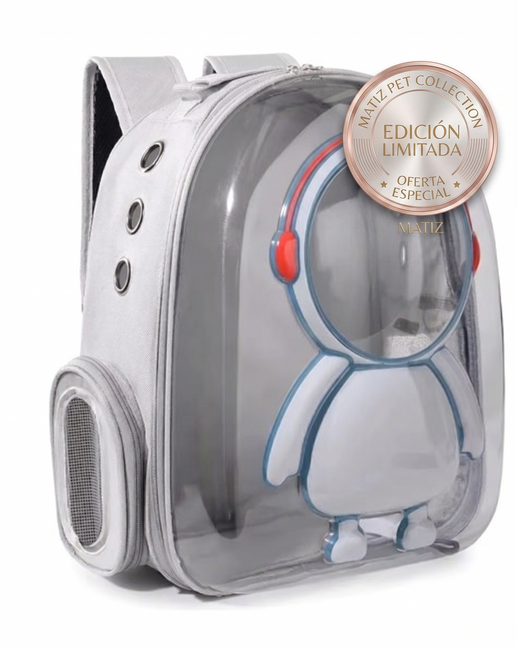 Morral de Viaje para Mascotas "Space Explorer" Diseño Panorámico