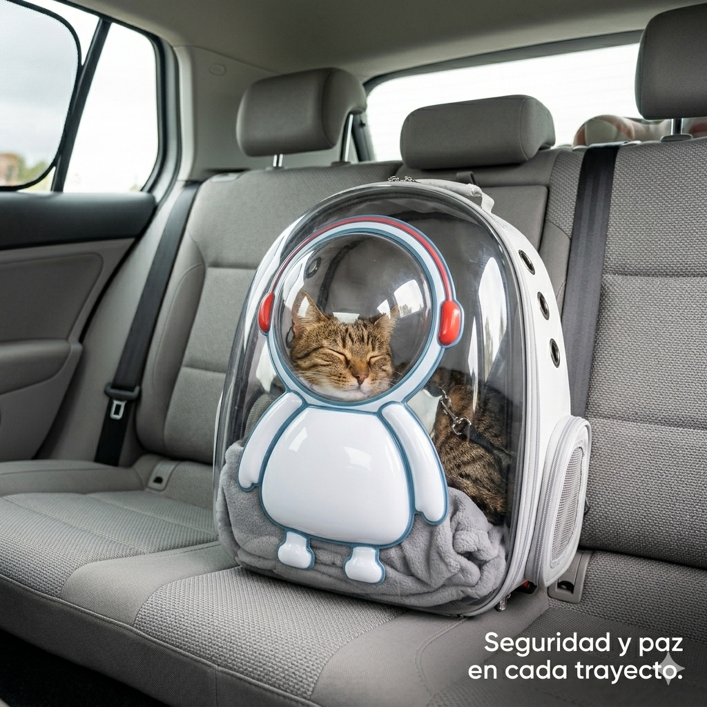 Morral de Viaje para Mascotas "Space Explorer" Diseño Panorámico
